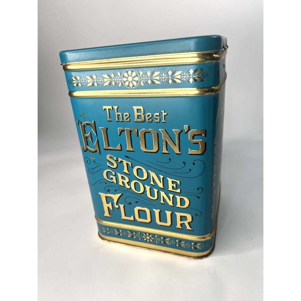 Eltons Stone Ground Flour Tin Vintage Harrys Grocery Replica Trenton NJ